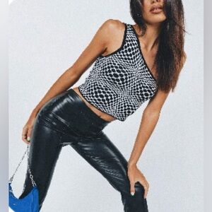 MOTEL ROCKS- Pipon One-Shoulder Optic Top from Princess Polly